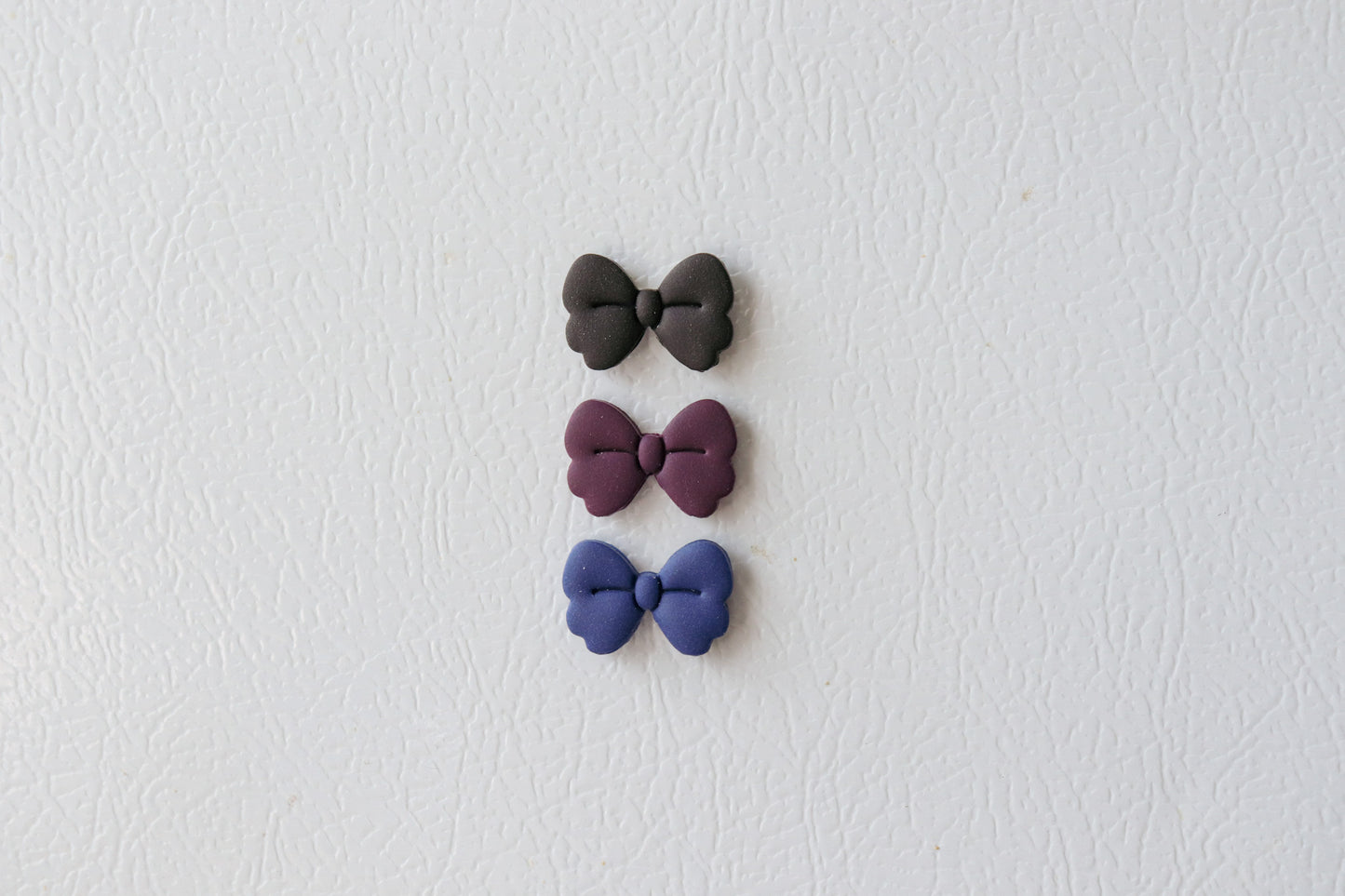 Gothic Matte Bow Polymer Clay Fridge Magnets (Set of 3)