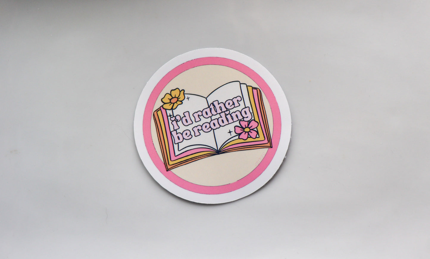 "I'd Rather Be Reading Sticker" – Retro Book Lover Vinyl Decal