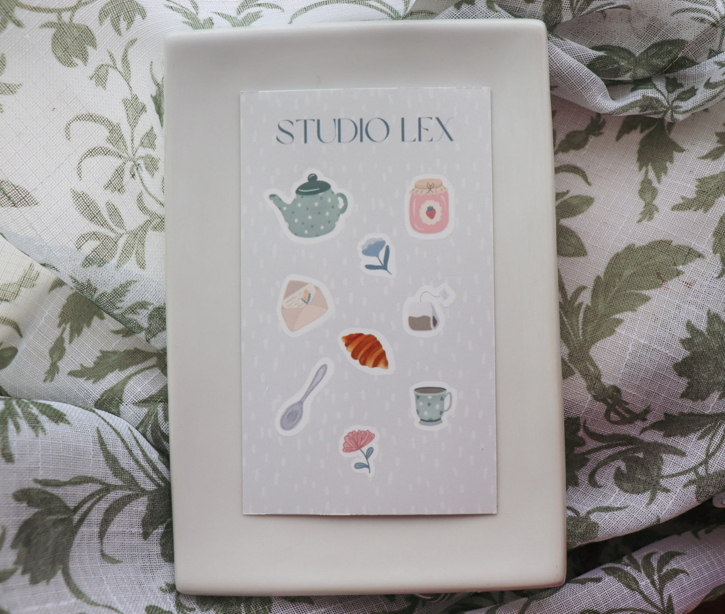 Tea Time Sticker Sheet – Cozy Breakfast & Floral Vinyl Stickers