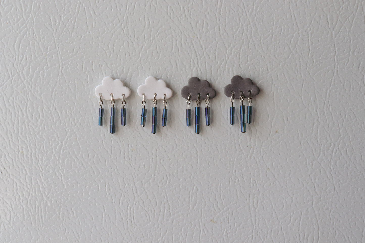 Raincloud Polymer Clay Fridge Magnets (Set of 4)