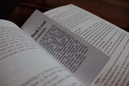 "Book Lover (n.)" Definition Bookmark
