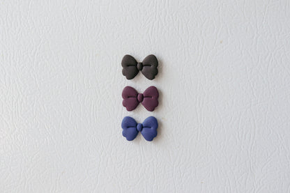 Gothic Matte Bow Polymer Clay Fridge Magnets (Set of 3)