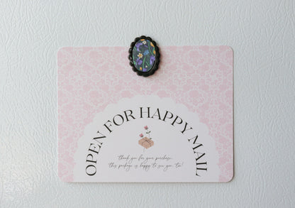 Gothic Floral Frame Polymer Clay Fridge Magnets (Set of 3)