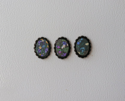 Gothic Floral Frame Polymer Clay Fridge Magnets (Set of 3)