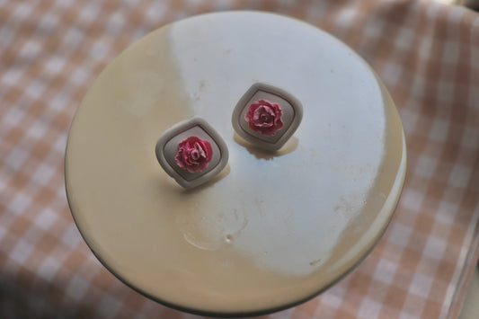 Peony Stud Earrings — Prototype Pair