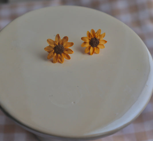 Sunflower Stud Earrings — Prototype Pair