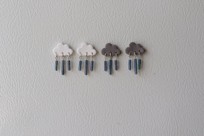 Raincloud Polymer Clay Fridge Magnets (Set of 4)