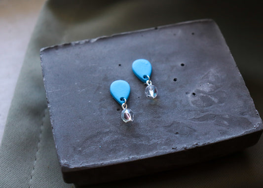 Drop Studs with Czech Glass Beads